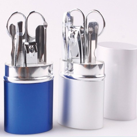 Kit de cortador de uñas portátil de aluminio con cortador de uñas inclinado herramienta de cuidado de belleza pinza de uñas conjunto de tijeras de uñas