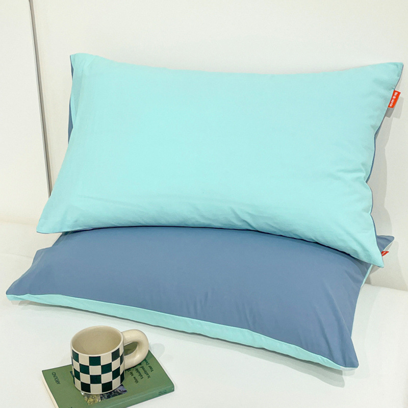 Funda de almohada de color sólido Funda de almohada de algodón puro 48cmx74cm Un par de Funda interior de núcleo de almohada individual 40x60 para el hogar