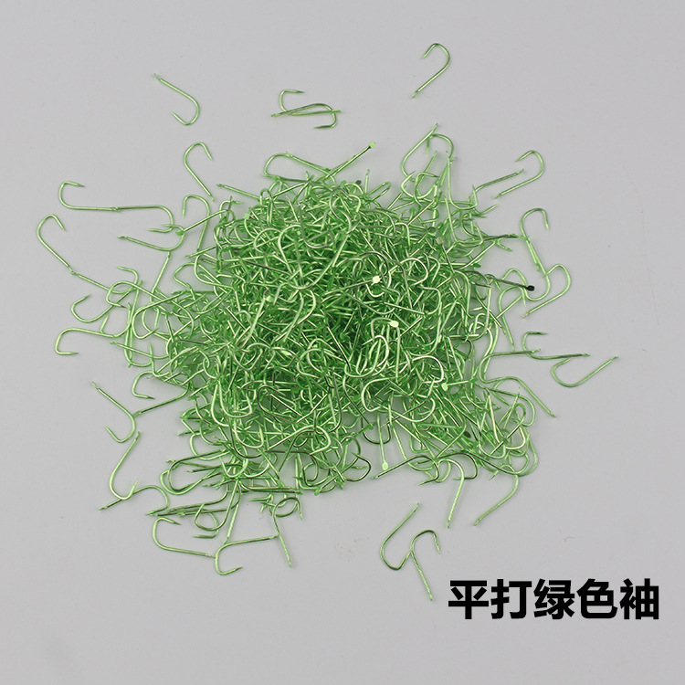 Venta al por mayor manga gancho a granel manga plana Rosa verde azul púas sin espina tamaño pequeño mango largo carpa raya blanca gancho pequeño gancho