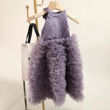 品牌韩国童装女童高端宴会礼服公主裙2024儿童背心裙宝宝蓬蓬连