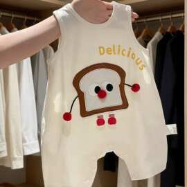 婴儿衣服夏装连体衣无袖哈衣爬服男宝宝夏季包屁衣儿童连体衣童装