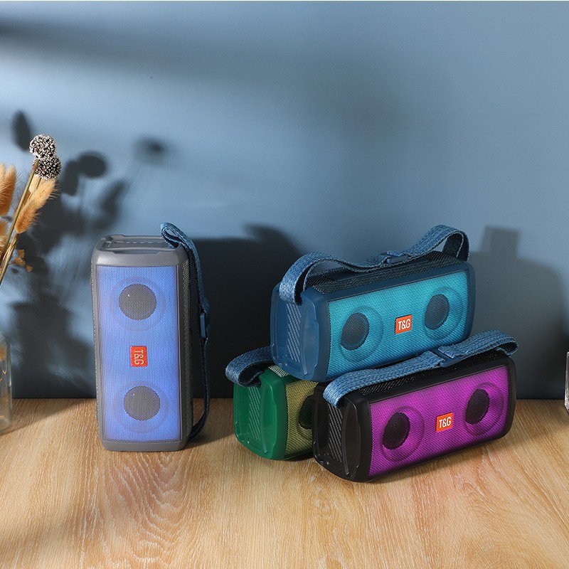 Nuevo TG345 altavoz bluetooth portátil LED al aire libre luz de color brillante tarjeta de radio de recolección de pago transmisión de sonido bluetooth