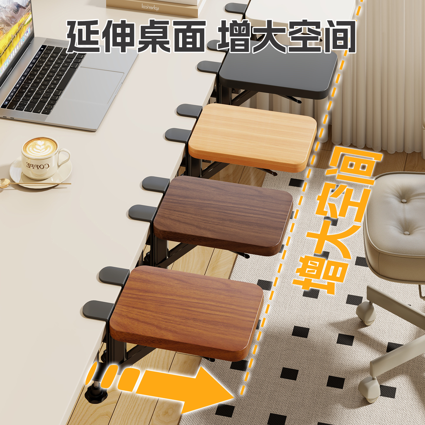 Extensión Plegable de Escritorio para Computadora con Soporte de Brazo para Oficina image 2
