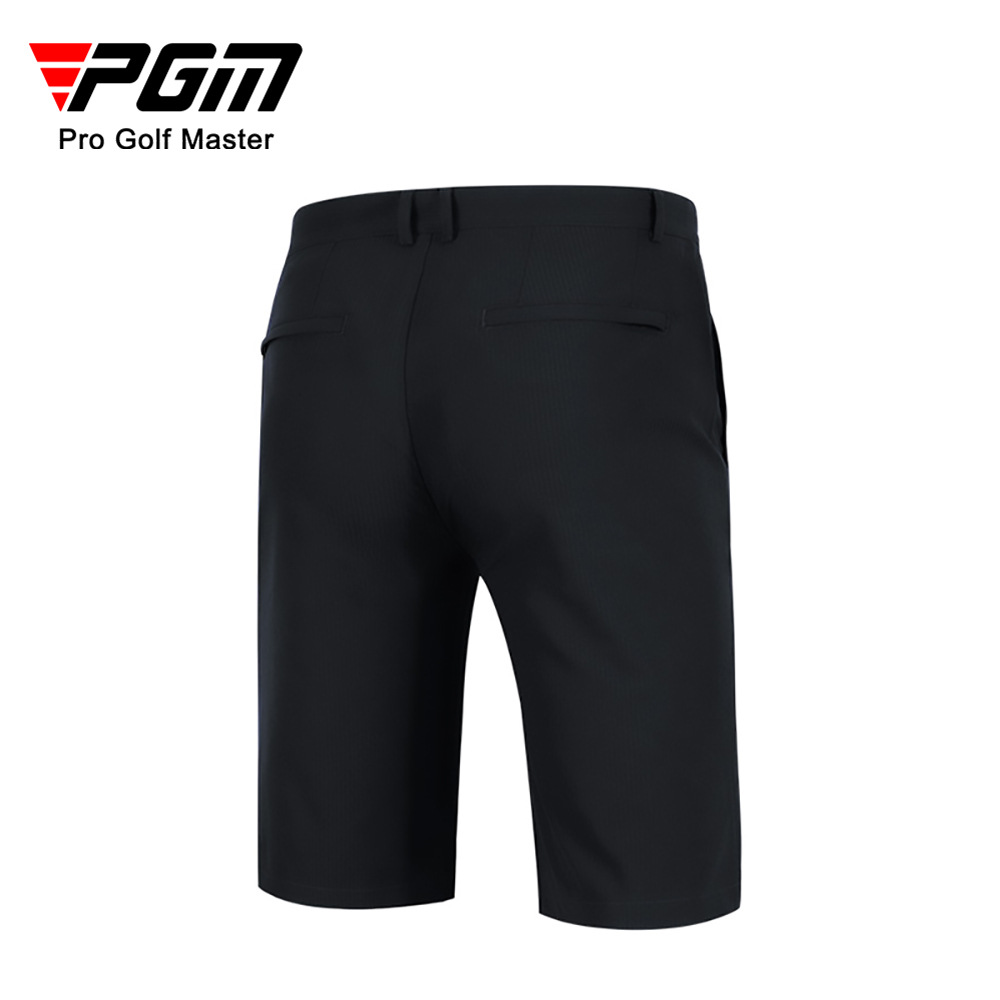 Quần short golf nam PGM vải co giãn cao thoáng khí — Quần short nam màu trơn KUZ077 màu đen, Quần short nam màu trơn KUZ077 màu xanh nước ngoài