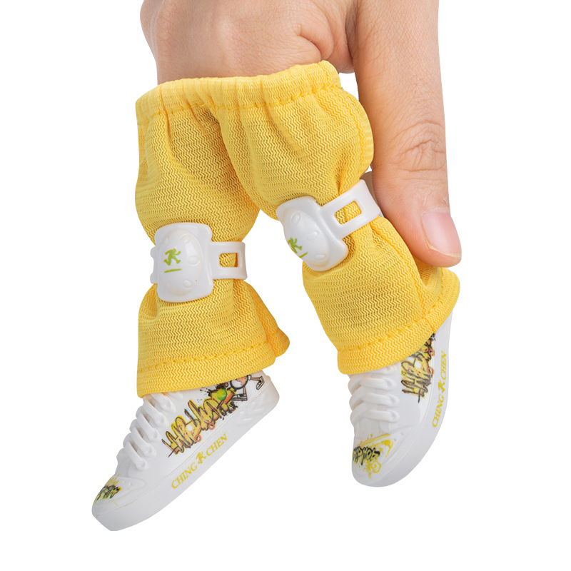 QCR008C] 노란색 바지 + 노란색 신발 + 녹색 무릎 패드