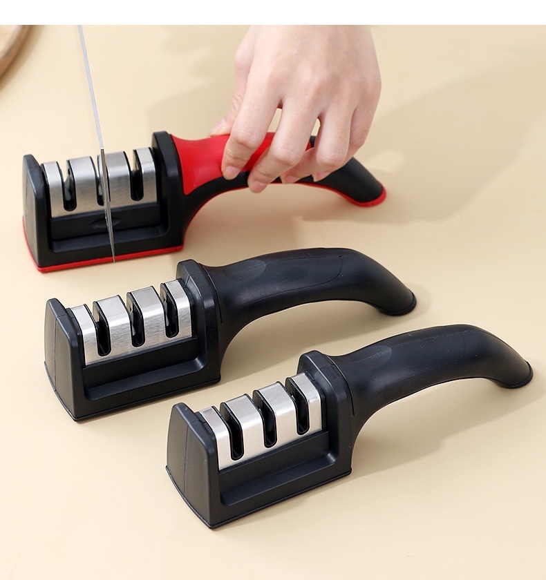 4-Stage Knife Sharpener Stainless Steel Rod Handle Multi-Function Home Kitchen Sharpening Tool 120g preparation