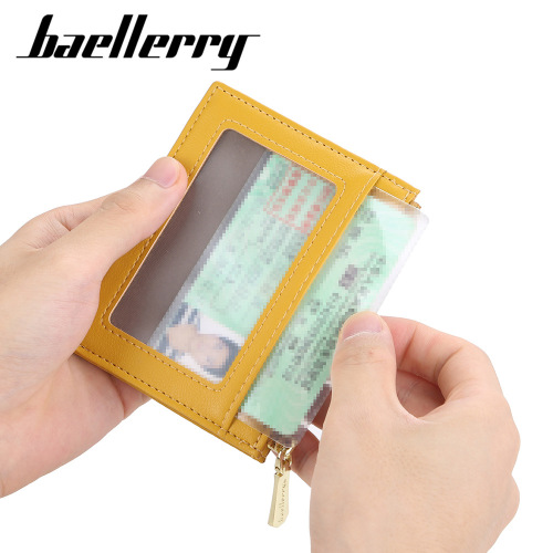 baellerry women's short wallet fashionable large capacity horizontal multi-card slot Korean style zipper coin purse card holder