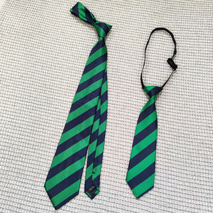 Navy blue green thick stripes Western style men and women matching shirt uniform hand tie free suit photography performance Fashion