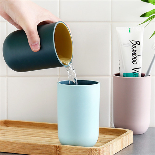 Creative Two-Color Double-Layer Sandpaper Home Toothbrush Cup Couple Simple Soft Plastic Couple Toothbrush Cups