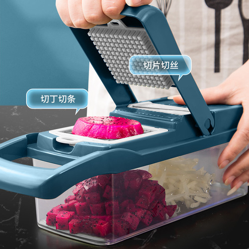 Multifunctional vegetable cutting artifact household potato peeling dicing device kitchen shredded radish grater slicer