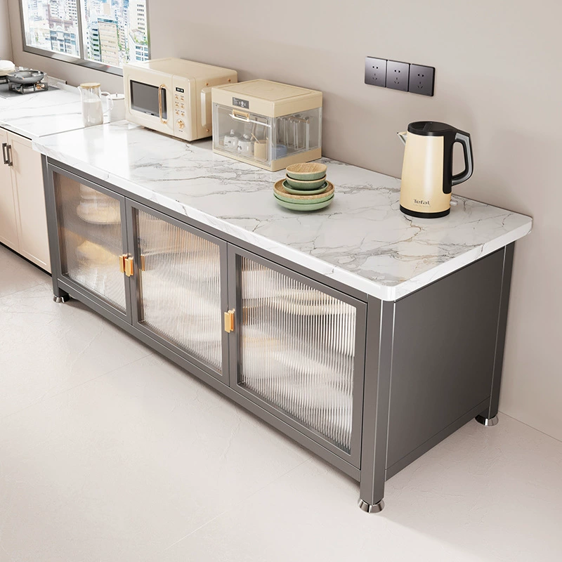 Кухонная полка для хранения из сланца, многофункциональная напольная полка для хранения, боковой шкаф для микроволновой печи, шкаф для резки овощей с дверцей