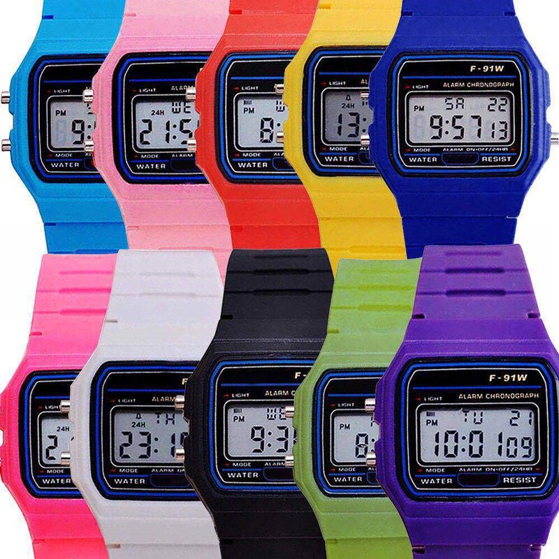 Foreign trade explosions LED electronic watch WR F91W silicone A159 Harajuku style fashion watch multi-function student watch