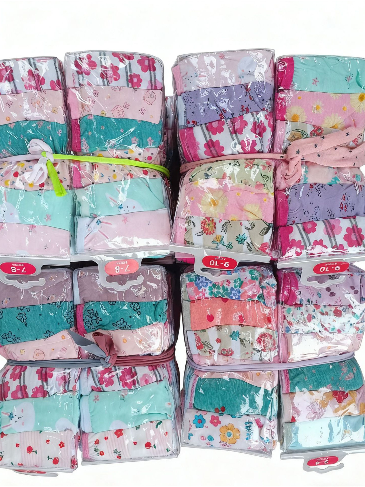 6-Pack ropa interior de niñas 6 bolsas de gancho de flores pequeñas de algodón triángulo ropa interior infantil