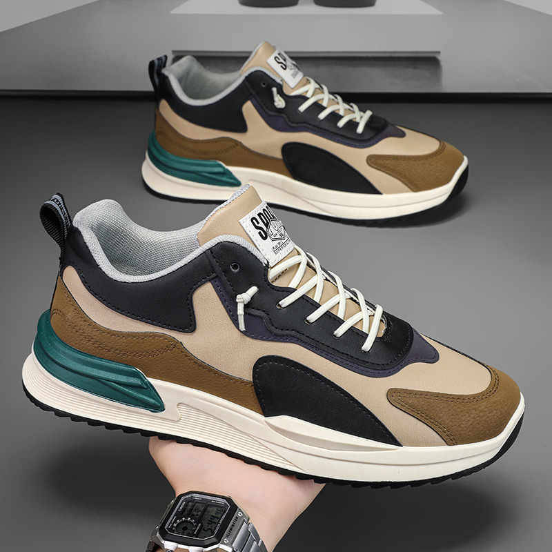 Primavera Gump zapatos de hombre 2024 nuevos zapatos de carrera casuales de estilo de Hong Kong zapatos de moda de hombre elevados zapatos deportivos