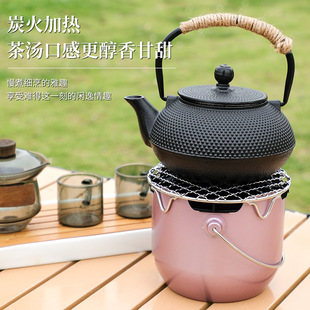 Mini Small Charcoal Stove Two-In-One Tea Brewing Barbecue Stove Stainless Steel Outdoor Portable Household Barbecue Charcoal Stove