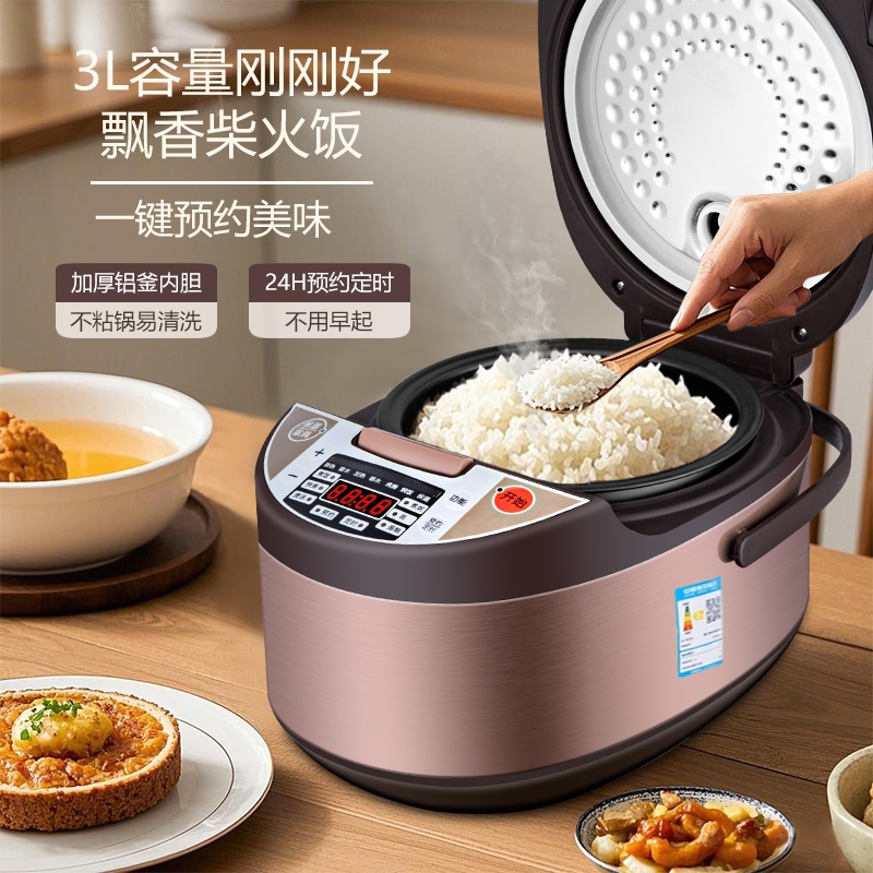 Dual-Gallon Multifunctional Smart Rice Cooker Kitchen Household 5 Liters Small 2 to 3 People 6-7 Steaming Mini Rice Cooker