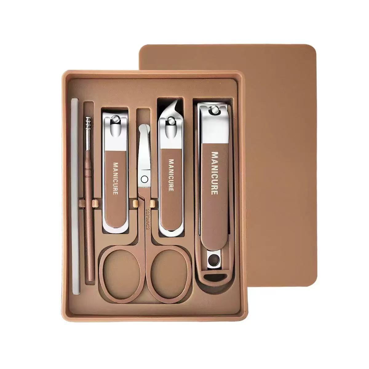 Nagel-Schneide-Set 6-teilig mit Spritzschutz, sofort verfügbar, Nagelpflege-Werkzeuge für den Haushalt, Nagelzangen, Ohrreiniger, Großhandel