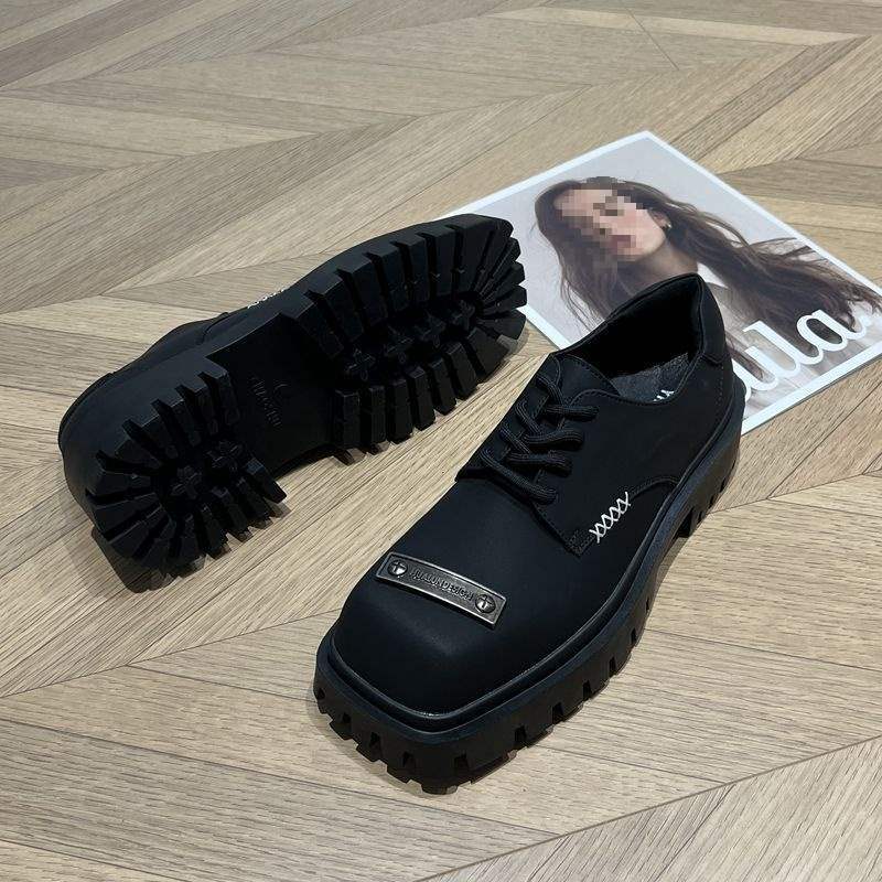 ShoeVault Autumn Men's Square Toe Niche Martin Boots Thick Sole Height Increasing Casual Leather Matte Commuting Derby Hairstylist_voghion.com