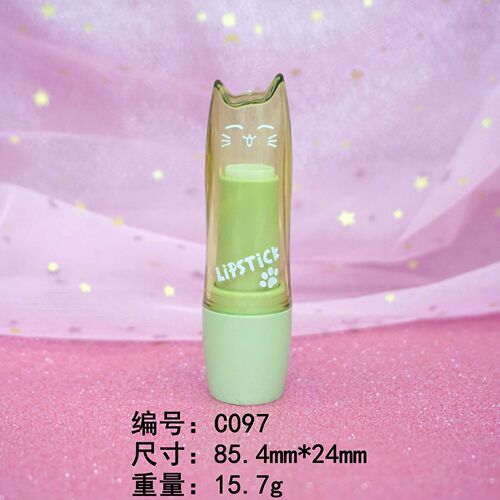 Empty Lipstick Tube Cute Pink Little Girl Cartoon Green Tea Cat Lipstick Tube 12.1mm Lipstick Tube