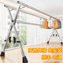 镀锌材质X型衣柜折叠晾衣架落地式晒被鞋架伸缩摆摊可折叠晒被架