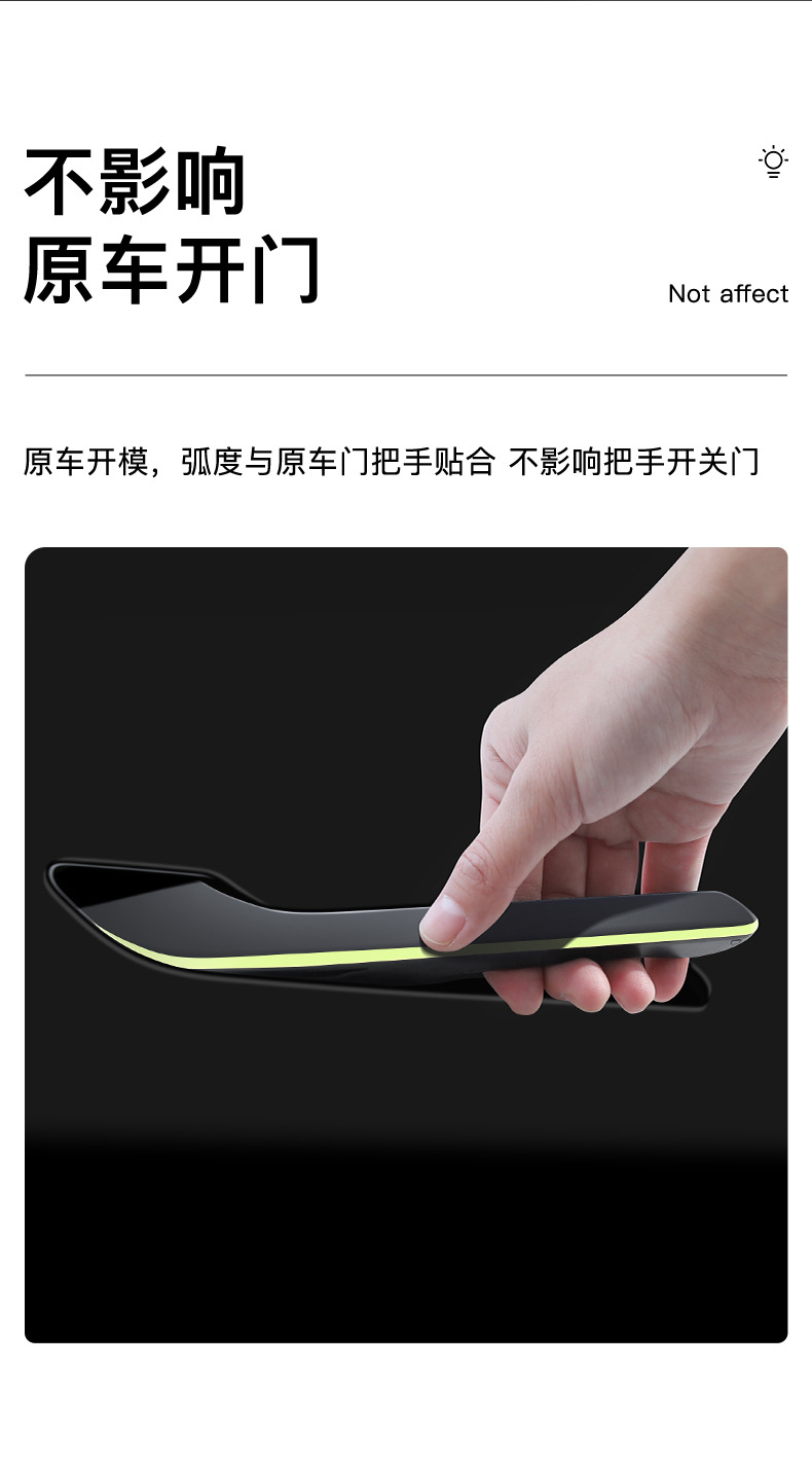Suitable for Tesla Model Y/3 New Version Door Handle Sticker Night Luminous Decorative Accessories Artifact