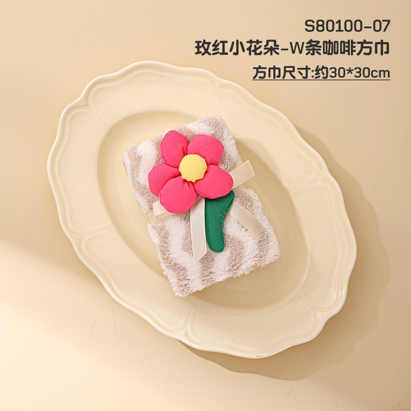 장미빛 붉은 꽃-W 커피 스퀘어 스카프
