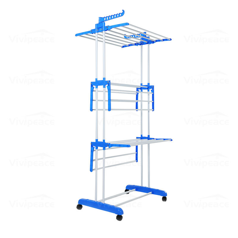 Perchero de Piso Plegable y con Ruedas, Portátil, para el Hogar