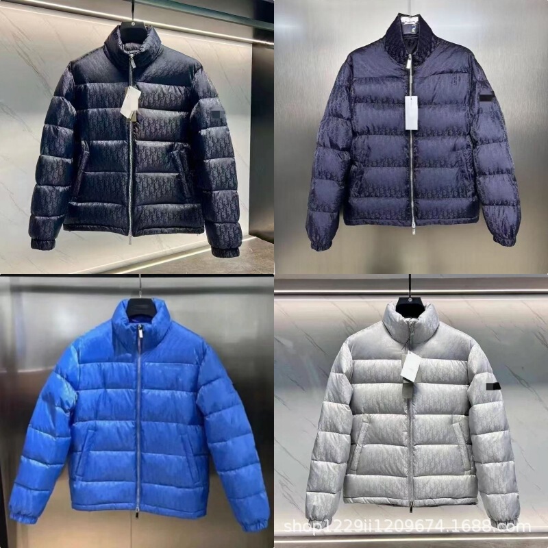 New D-Brand Classic Cotton Casual Stand Collar Unisex Jacquard Letter Cd Thick Warm Jacket for Winter