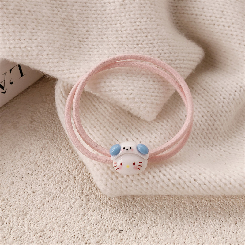 Dibujos animados lindo gatito cuerda para el cabello simple ins girl lazo para el cabello con banda de goma para el cabello salvaje cuerda para el cabello Mori accesorios para el cabello