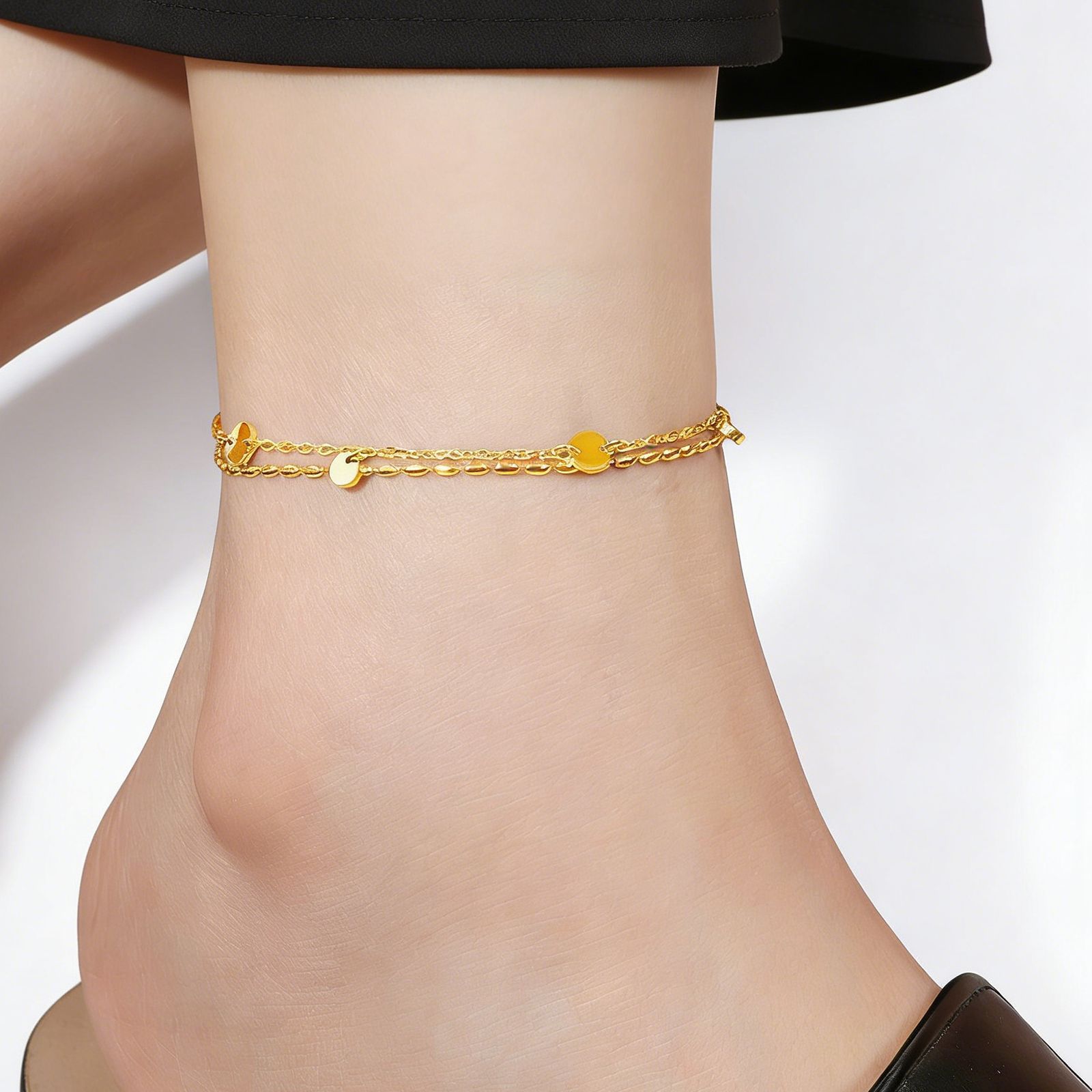 No desvanecerse nicho lujo ligero oro doble disco perlas tocalera mujer diseño delicado regalo de tocalera de amigos