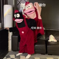 Смешно Хантон Гадкий Рыбный Сплит Пижама Женский коралловый бархат Толстый Теплый Рыбий Рыбный Рыбный Пижама Зимний Мультфильм Пижаман