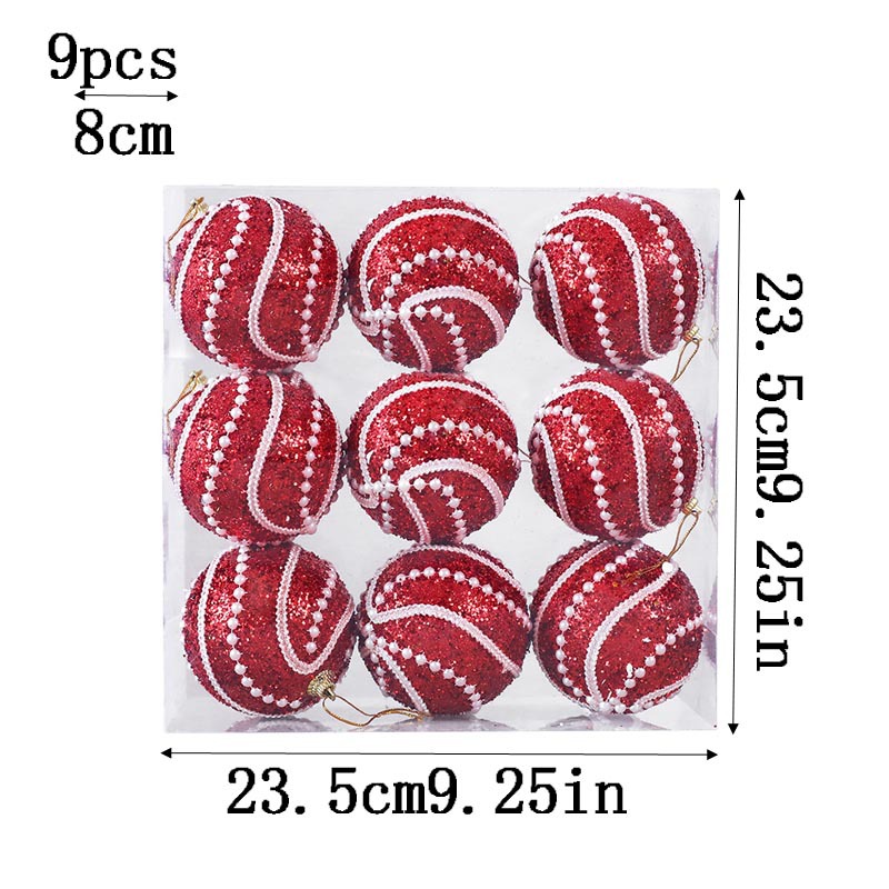 8CM espuma de perla hecha a mano bola de Navidad set colgante decoración de árbol de Navidad colgar bola