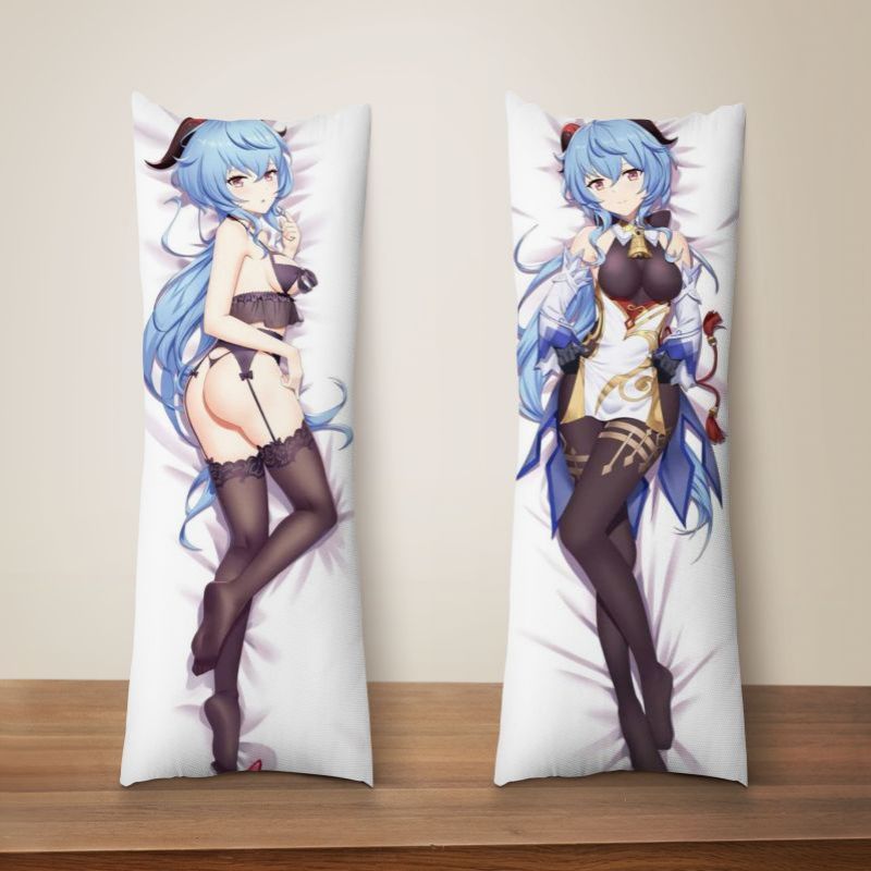 Genshin Impact Ganyu Almofada em Tamanho Real & Capa de Almofada Longa - Almofada de Cosplay de Anime