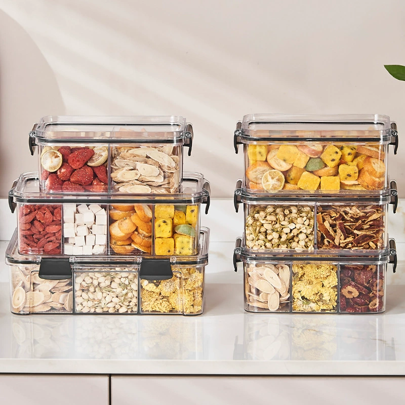 Sealing tank with lid food -grade PET bottle plastic transparent tea nuts snack snack grain storage tank can