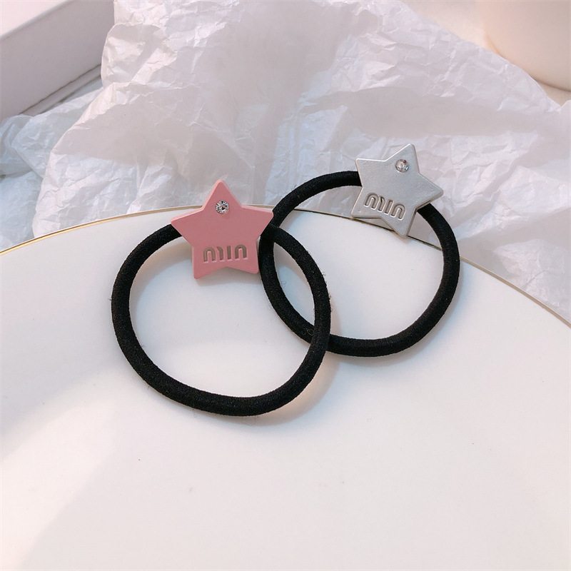 Cuerda para el cabello de estrella simple, cuerda para la cabeza de cola de caballo de alta elasticidad, banda de goma Mori, anillo para el cabello femenino, no daña el cabello, cuerda para el cabello, accesorios para el cabello
