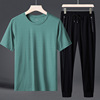 summer No trace Borneol Short sleeved trousers man leisure time suit Add fertilizer XL motion fashion Trend Two piece set