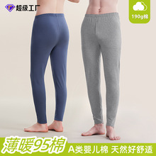 现货纯棉男士秋裤薄款秋冬内穿打底紧身保暖内衣修身衬裤毛裤单件