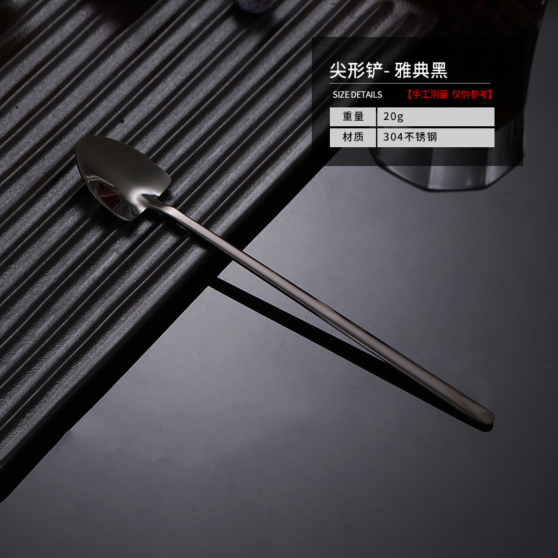 304 mango largo de acero inoxidable Cabeza Cuadrada cuchara pala bar creativo cuchara de hielo cuchara de mezcla de café del hogar cuchara de condimento