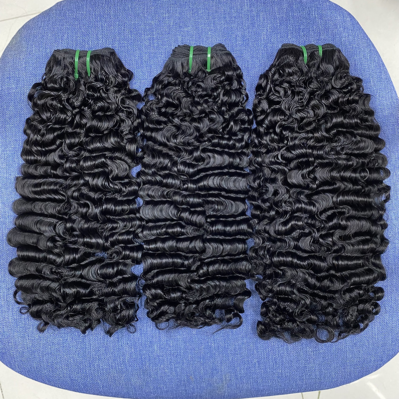 Front Lace Human Hair Wig Double Drawn Bouncy Pissy Curly_voghion.com