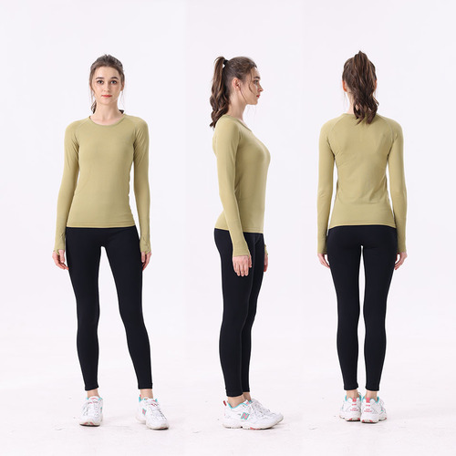 2.0 Yoga Wear Women's Long Sleeve T-Shirt Running High-Elastic Quick-Dry Fitness Pilates Slimming Running Top