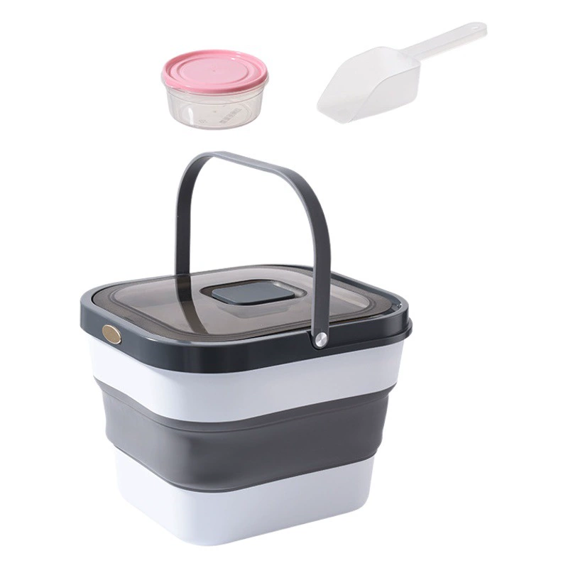 20 кг ведро для хранения корма для домашних животных складное ведро для кошачьей еды ведро для собачьей еды бытовое многофункциональное ведро для хранения риса большой емкости