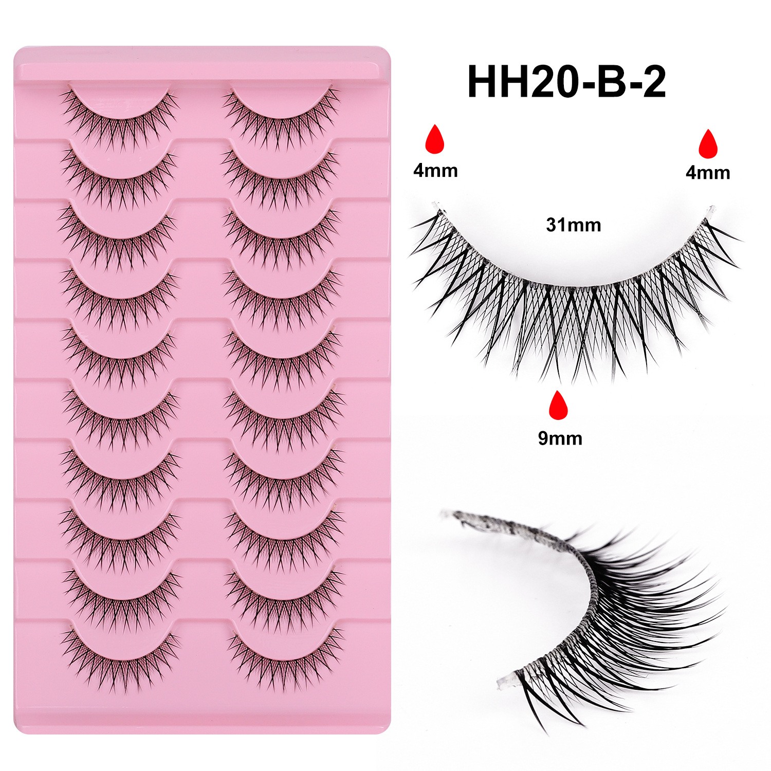 10 pares de pestañas postizas tridimensionales de tallo duro, estilo europeo y americano, pestañas en racimo completas y densas, pestañas postizas de una sola pieza para maquillaje de escenario para maquilladores.