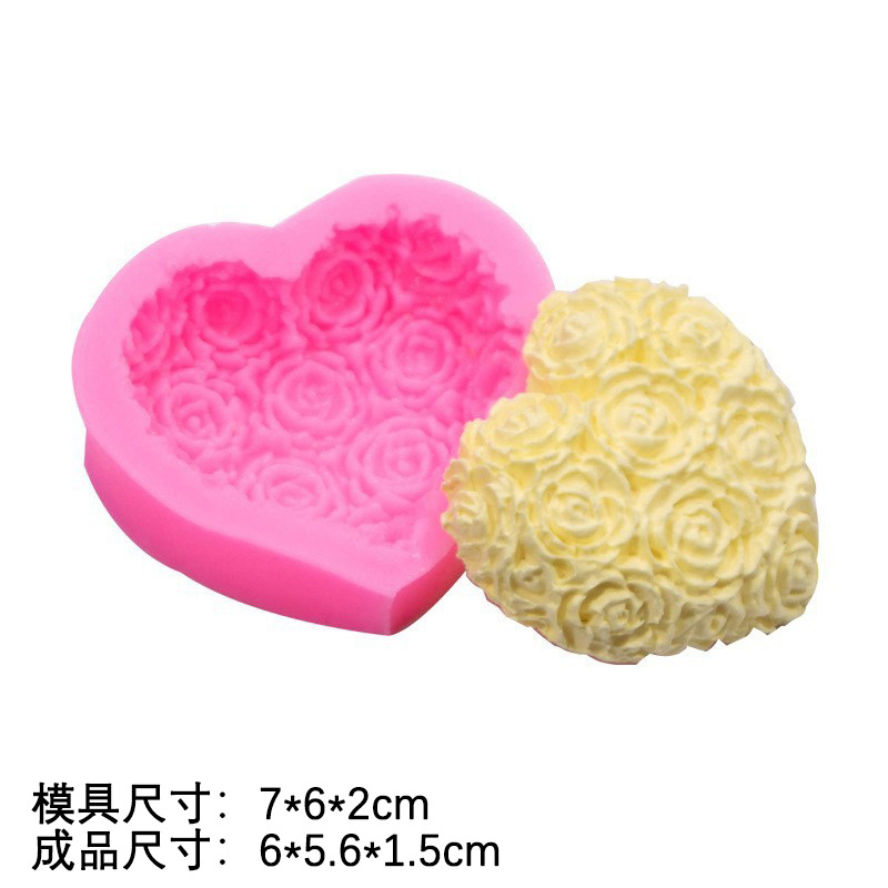 Día de San Valentín decoración rosa pastel de chocolate hornear mini amor estrella de cinco puntas fondant pastel molde de silicona