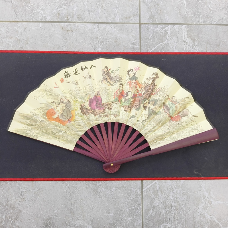 8inch枚の絹扇子、10inch枚の無地の男性用扇子、古代扇子、折りたたみ扇子、中国風山水画扇子、ダンス扇子|undefined