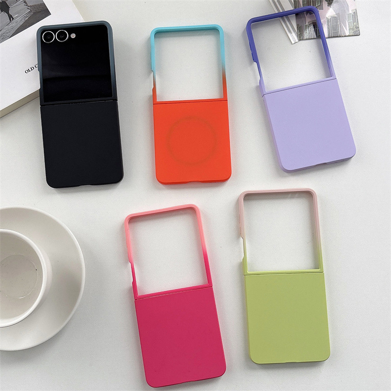 New PC gradient Samsung Zflip8 magnetic phone case suitable for Z FLIP7/6, skin-feel z3/z4, foreign trade Z5Z6