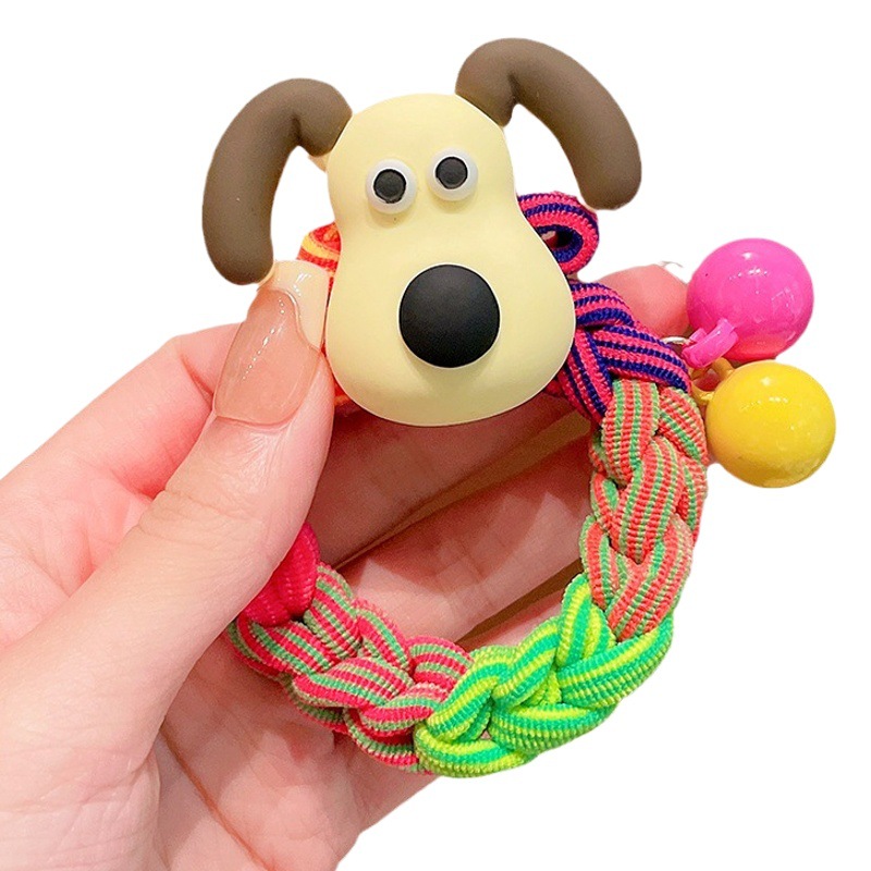 De los niños de dibujos animados lindo perro diadema nueva niña tejida cuerda pelo tocado chica grande durable banda Goma