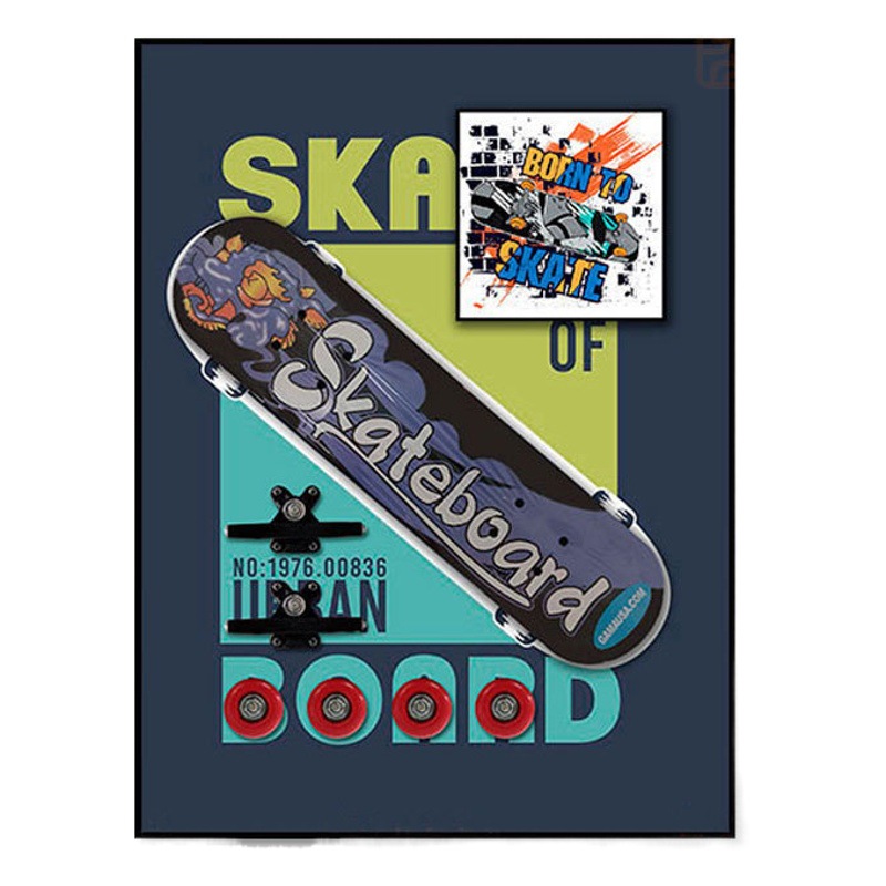 Monopatín pintura decorativa Tridimensional juego de moda mural pintura hecha a mano sala de estar pintura decorativa comedor dormitorio pasillo colgante pintura