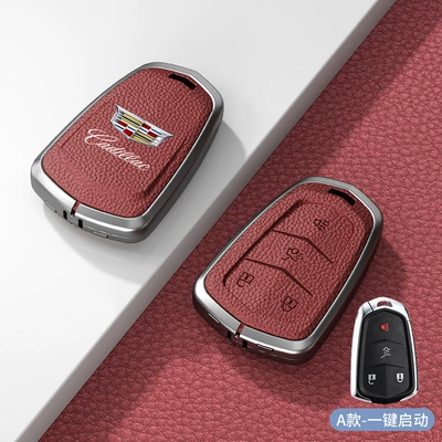 Car key bag | Ct5 Ct6 Atsl Xts - standard-type-a-one-click-start-volcanic-red-zinc-alloy-single-shell