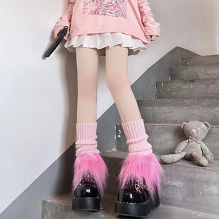 Factory foreign trade for white Mao Mao socks women's autumn and winter knitted warm leg cover Japanese Millennium hot girl pile