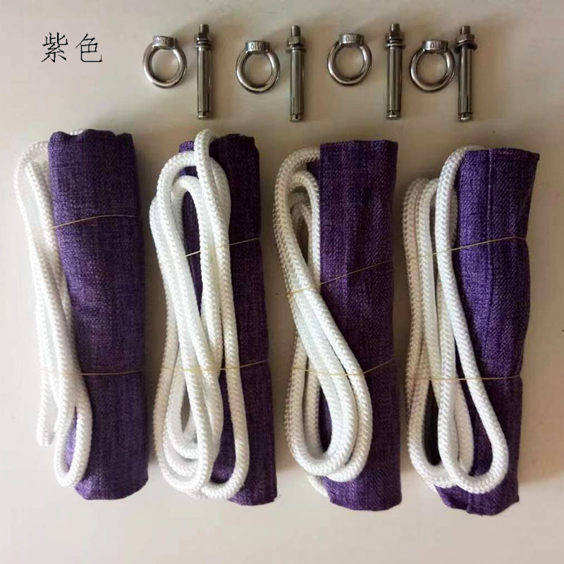 보라색 천 벽 로프 (2 길고 2 짧은) 4 확장 나사